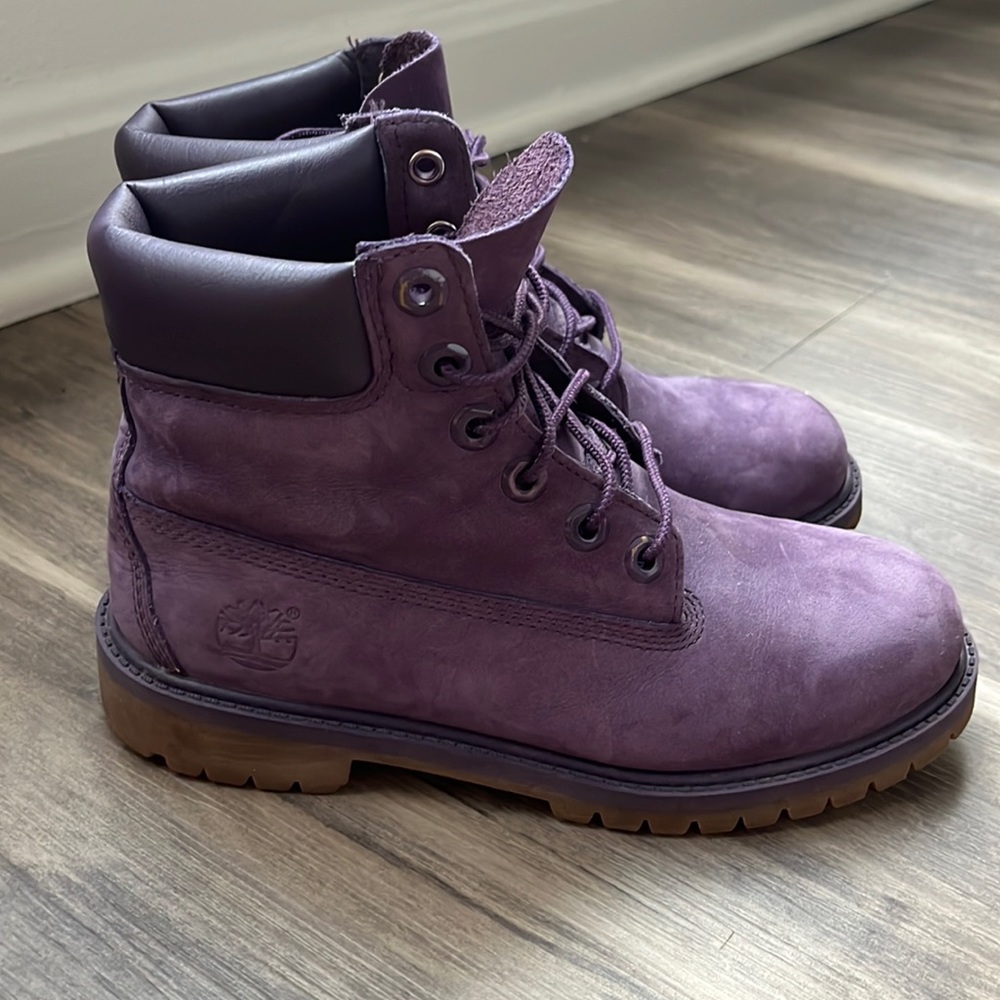 Purple Timberland Boots- size 4